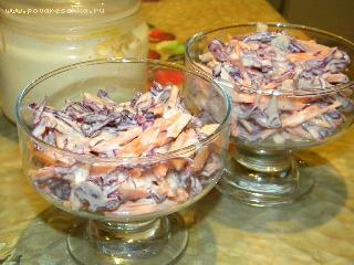 Салат из краснокачанной капусты - рецепт приготовления с пошаговой инструкцией и фотографиями